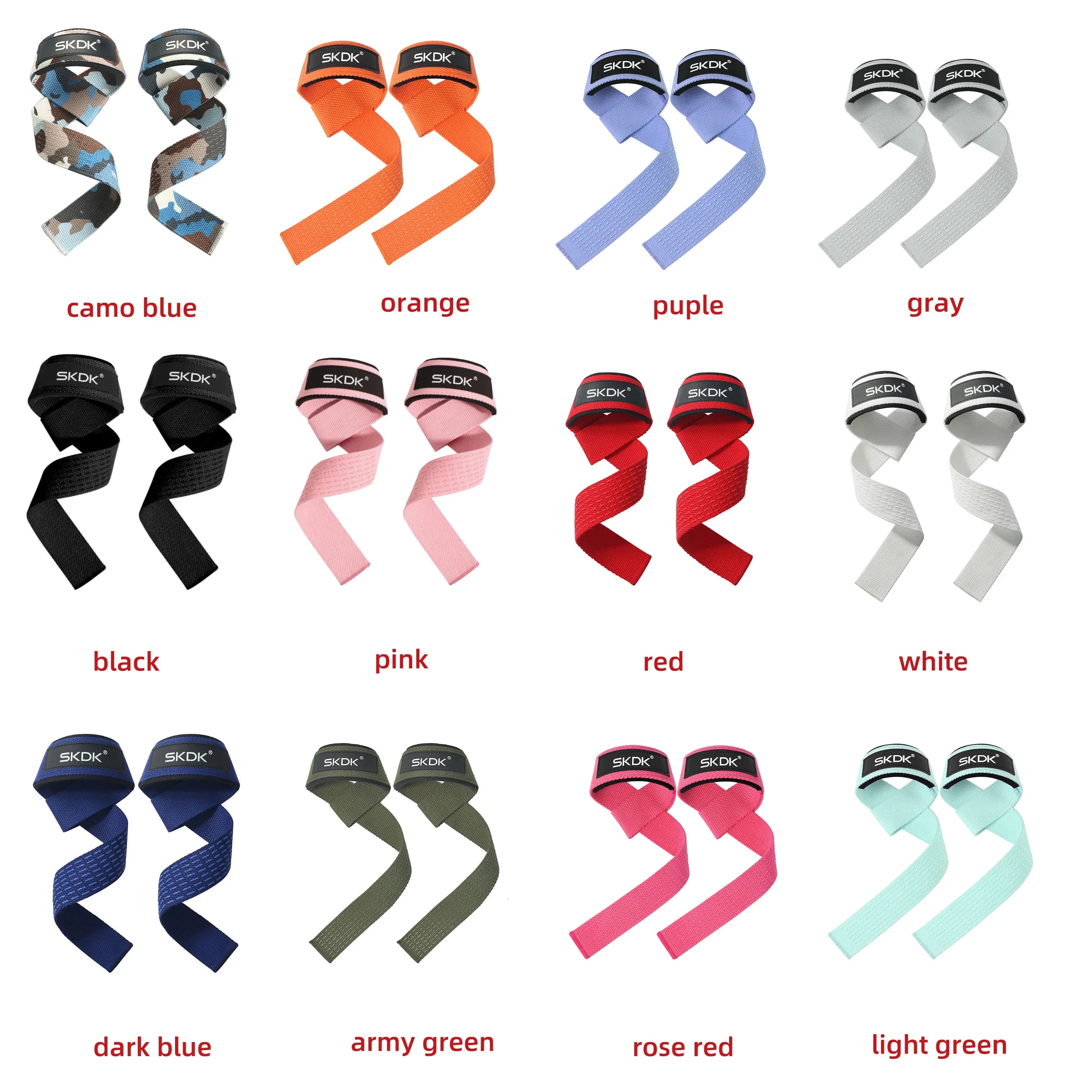 Custom Logo Adjustable Weight Lifting Wrist Straps Bodybuilding Powerlifting Strength Training Deadlifts Hand Lifting Straps